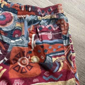 Vintage Multicolor Patterned Athletic Shorts